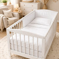 Baby 3Pc Bedding Set Pillow Duvet Bumper Fit Cotbed 140x70cm White