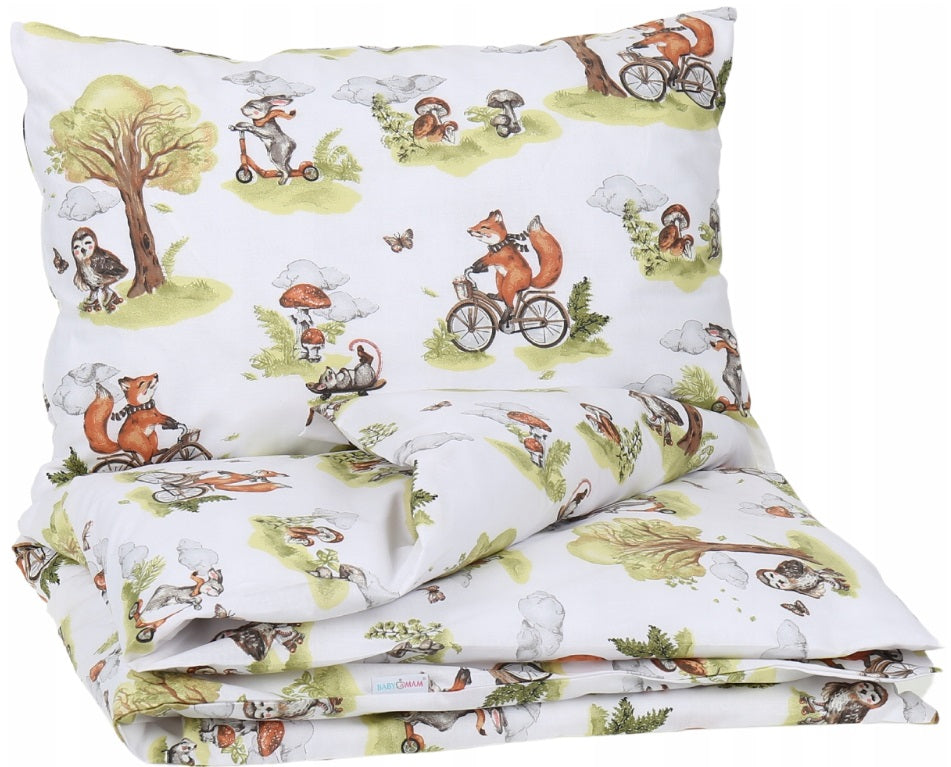 120x90 2Pc Baby Bedding Duvet Cover Set fit Cot Cotton A trip to the forest
