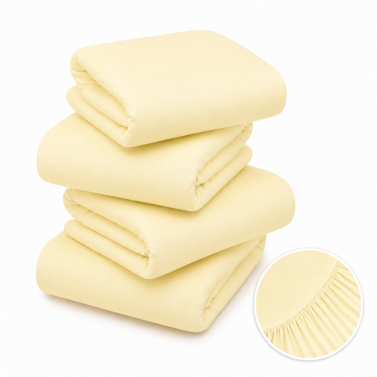 BABYMAM 4 Pack Cot Fitted Sheets 120x60 cm, 100% Organic Jersey Cotton Baby Cot Sheets, Soft Breathable Baby Bedding, Elasticated Mattress Covers (Yellow)