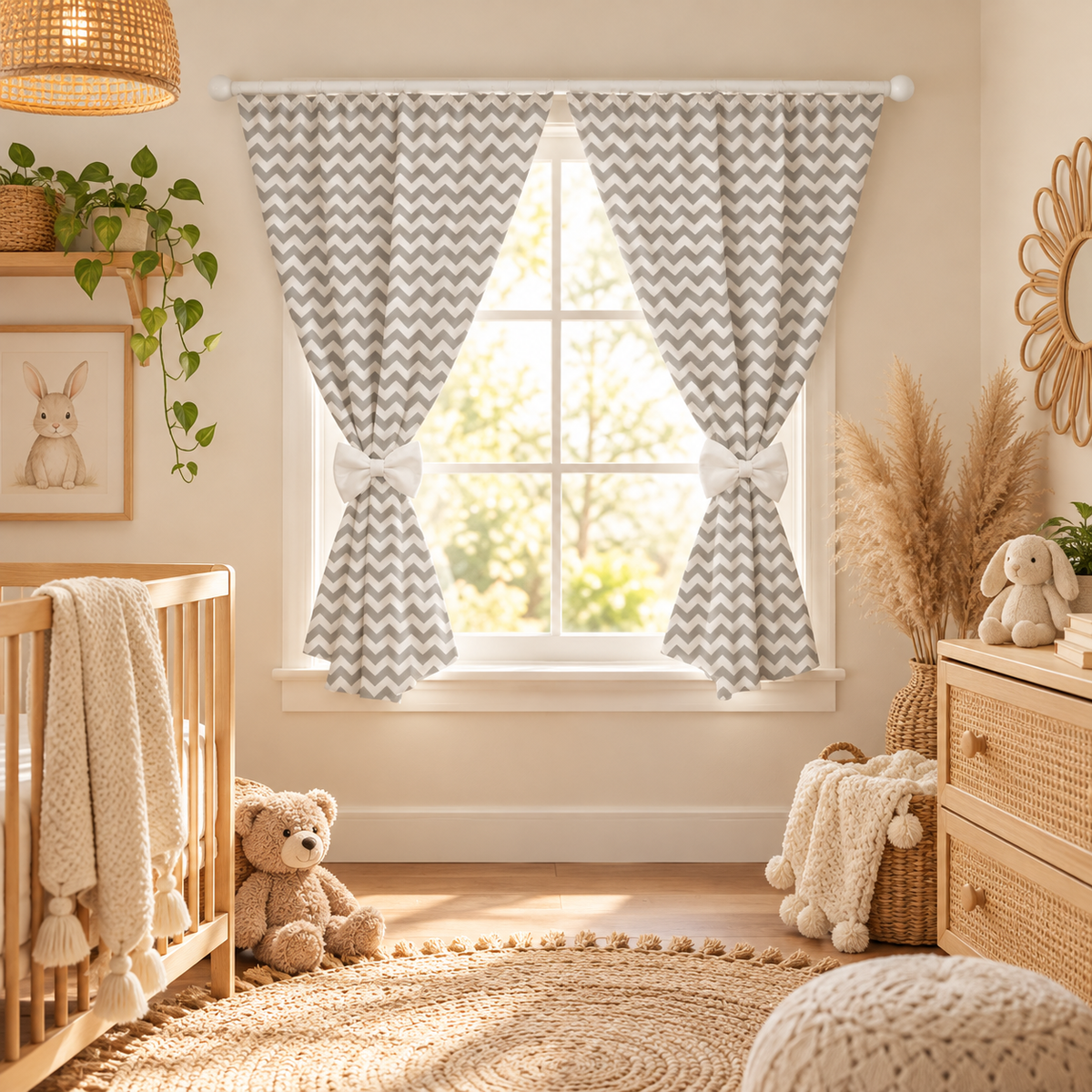 Nursery Curtains for Babies & Toddler's Bedroom Zig Zag
