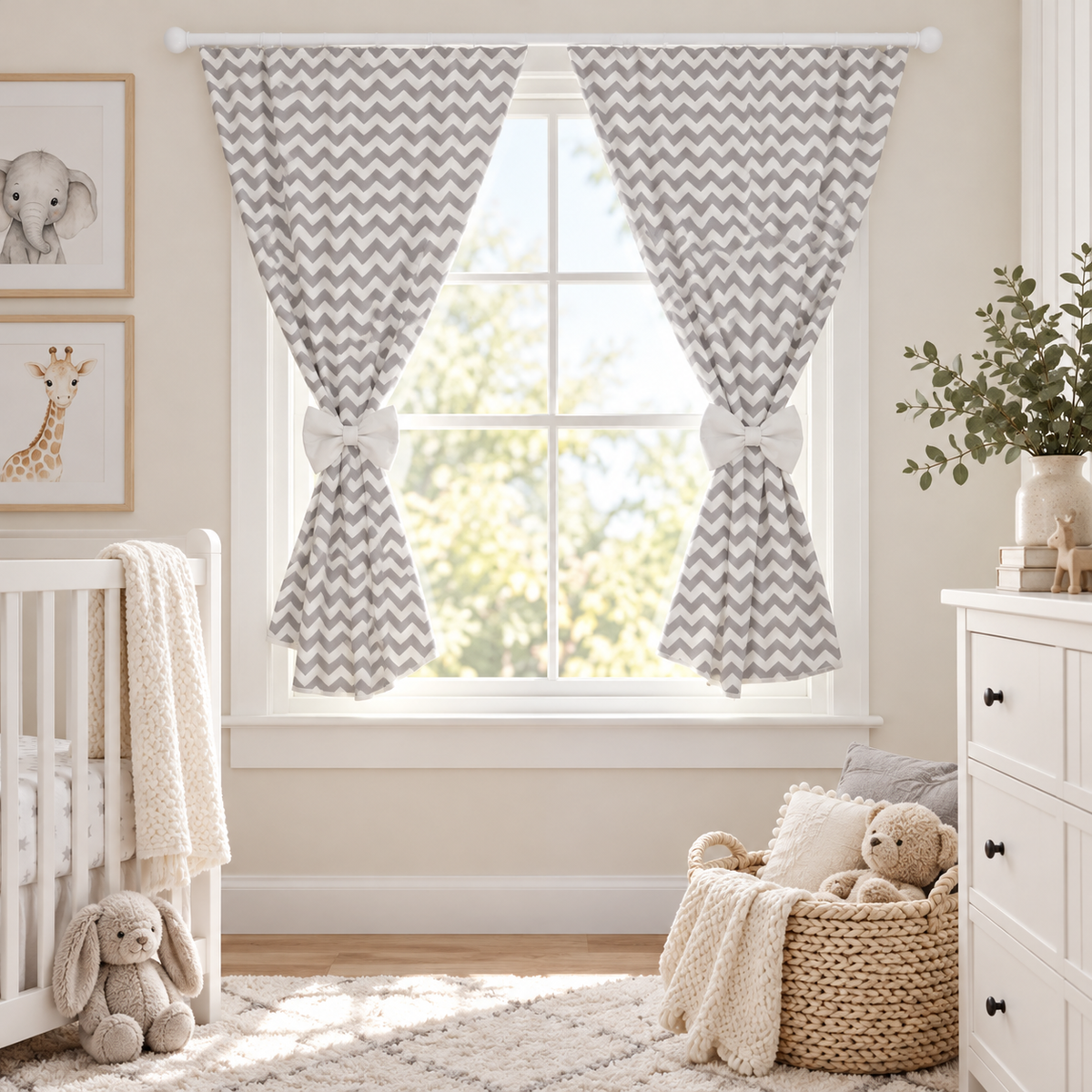 Nursery Curtains for Babies & Toddler's Bedroom Zig Zag