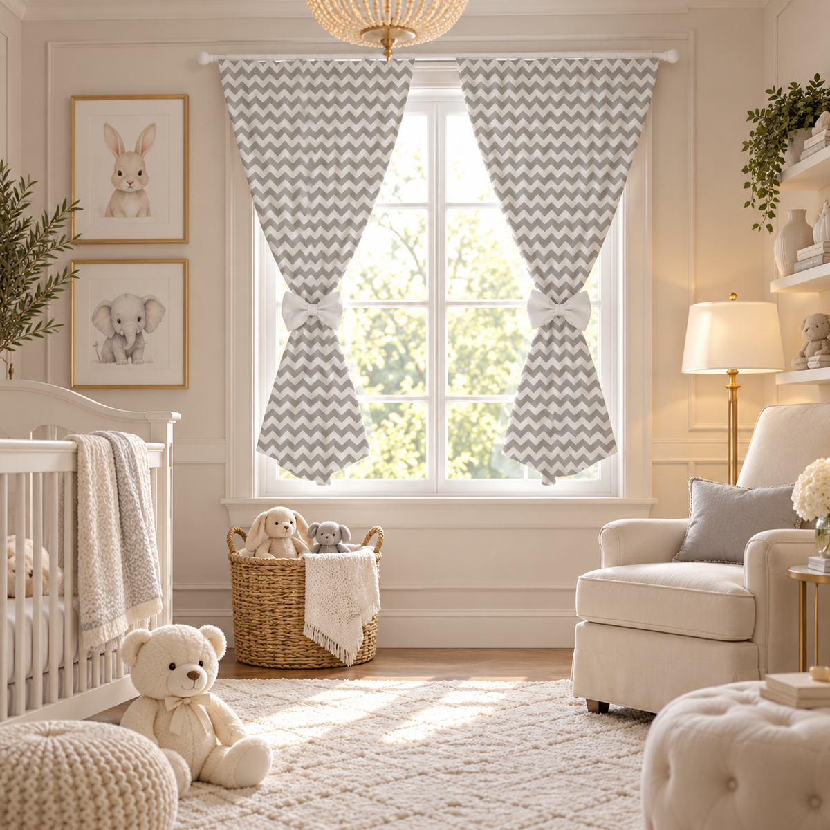 Nursery Curtains for Babies & Toddler's Bedroom Zig Zag