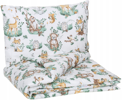 3Pc 120x90cm Baby Bedding Set Duvet Animals in the Forest/ Dots Grey - MyHappy Baby