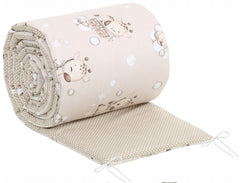 Cot Liner 180cm fit Cot 120x60cm 100% Cotton Baby Nursery Giraffe / Dots with Beige - MyHappy Baby