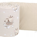 Cot Liner 180cm fit Cot 120x60cm 100% Cotton Baby Nursery Giraffe / Dots with Beige