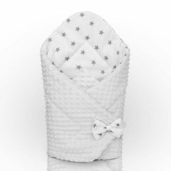 Baby Swaddle Wrap Newborn Dimple Cotton Infant Bedding White/Small Stars On White - MyHappy Baby