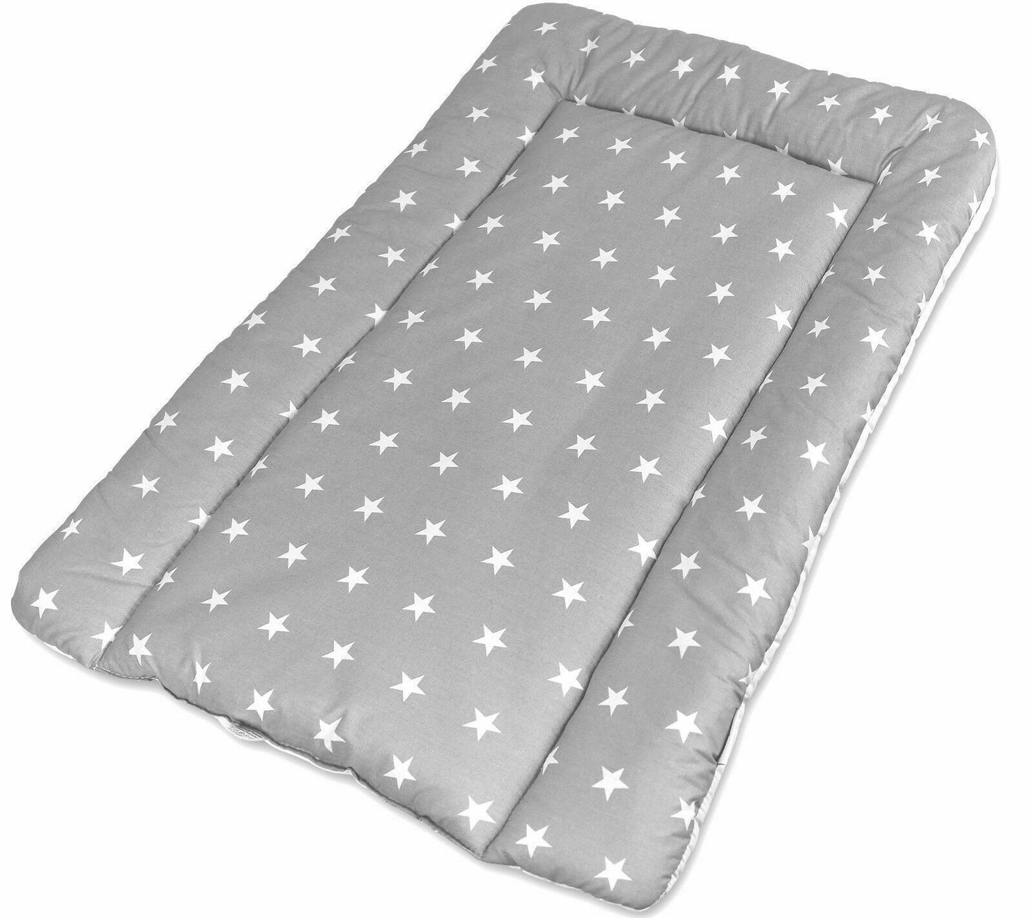 Baby 100% cotton changing mat child toddler Small white stars on grey