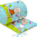 Baby Bedding BUMPER 180 cm Half Cot  Sheep Turquoise