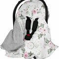 Baby Blanket Car Seat Reversible Wrap Plush Soft Double Sided Cotton 100X100cm Grey-Dream Catcher