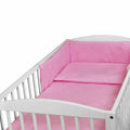 5Pc Bedding Set Nursery Pillow Duvet Bumper Fit Cot 120x60cm Pink