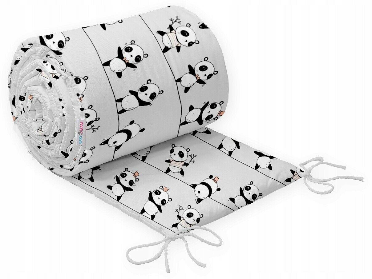 Padded Bumper To Fit Baby Cot Bed All-Round Cotton 420cm Little Panda
