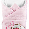 Baby Swaddle Wrap Newborn Bedding Blanket 100% Cotton Sleeping Bag Embroidery Pink