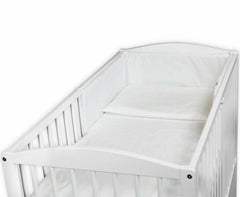 Baby 5Pc Bedding Set Pillow Duvet Bumper Fit Cotbed 140x70cm White - MyHappy Baby
