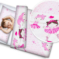 Baby 4Pc Bedding Set Pillow Duvet Quilt Fit Cotbed 140X70cm Ballerina Pink