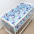 Baby 5Pc Bedding Set Pillow Duvet Quilt All-Round Bumper  Fit Cotbed 140X70cm Dinosaurs Blue