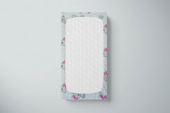 Baby Fitted Cot Bed Sheet Printed 100% Cotton Mattress 140X70cm Teddy Girl Grey - MyHappy Baby