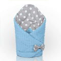 Baby Swaddle Wrap Newborn Dimple Cotton Infant Bedding Blue/ Dots Grey