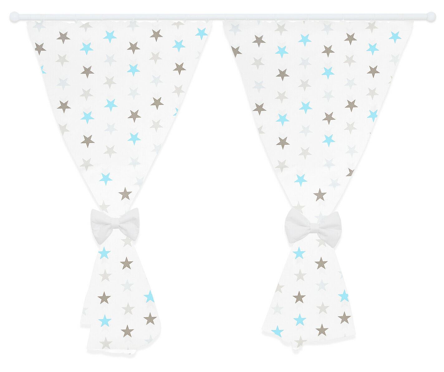 Nursery Curtains for Babies & Toddler's Bedroom Grey blue stars