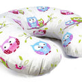 Baby feeding pillow + removable cover cotton newborn maternity Owls white