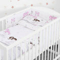 Baby 3Pc Bedding Set Pillow Duvet Bumper Fit Cotbed 140X70cm Ballerina Grey