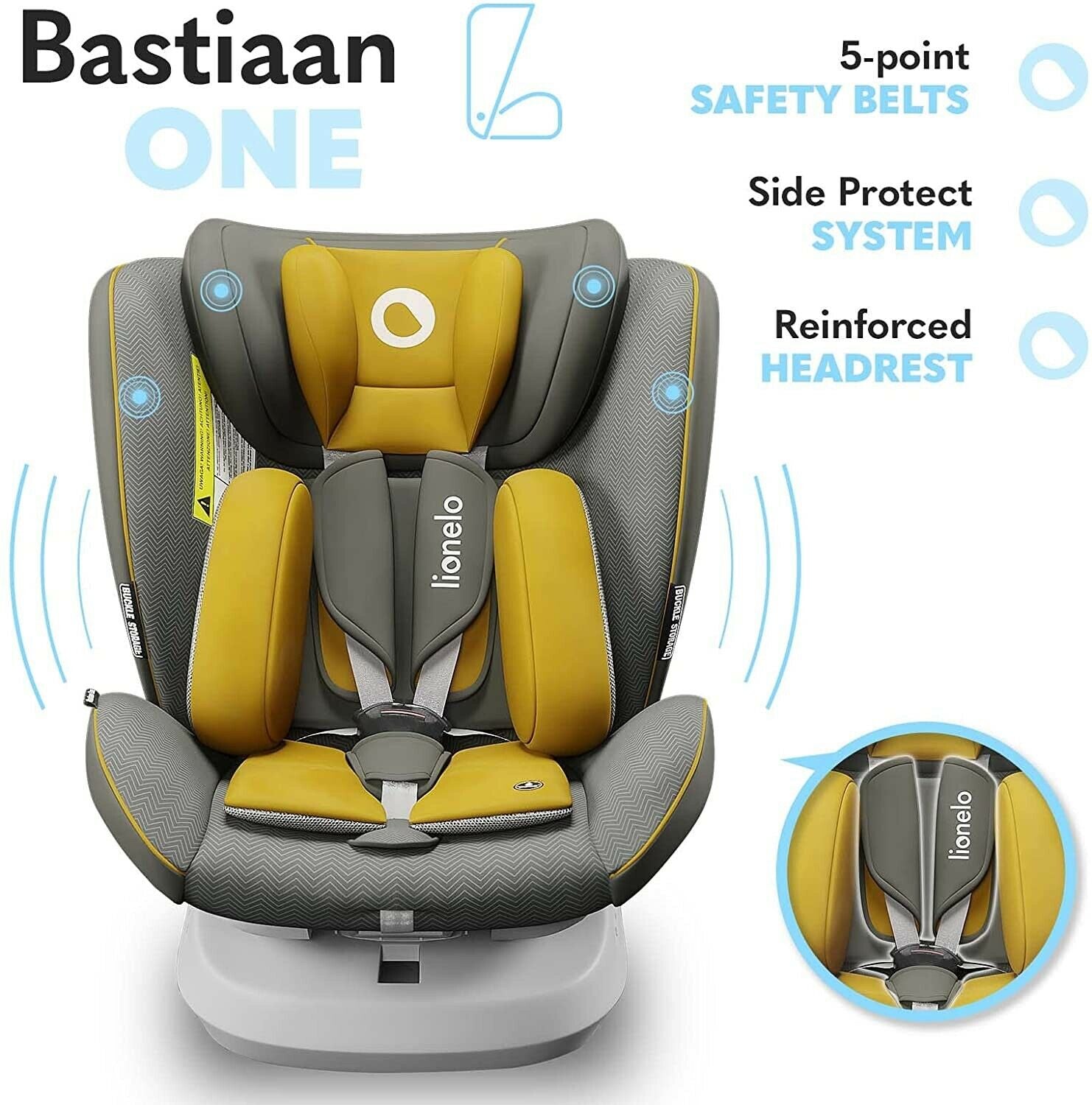 Baby Car Seat Lionelo Bastiaan One Mustard 0-36kg ISOFIX