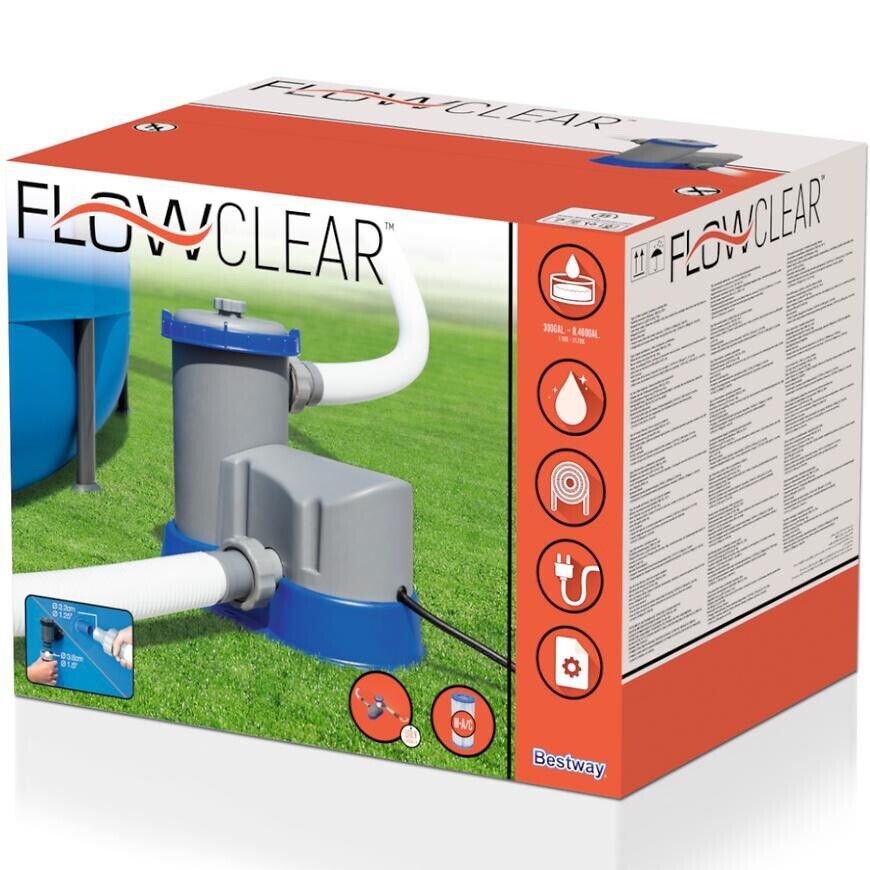 Bestway Flowclear Filter Pump 1500gal(BW58389) Above Grand Swimming Pool