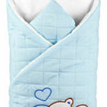 Baby Swaddle Wrap Newborn Bedding Blanket 100% Cotton Sleeping Bag Embroidery Blue