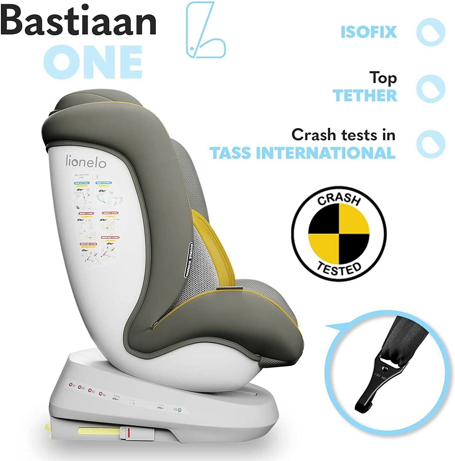 Baby Car Seat Lionelo Bastiaan One Mustard 0-36kg ISOFIX