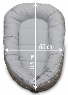 Baby 6pc Double-sided soft infant Cocoon Small stars with grey/ Grey - MyHappy Baby