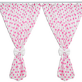 Nursery Curtains for Babies & Toddler's Bedroom Big pink stars on white