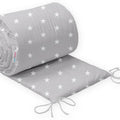 Baby Cot Liner 100% Cotton To Fit Crib All Round 260cm Small White Stars On Grey