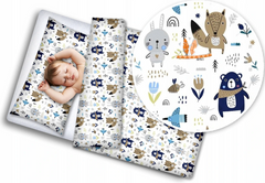 Baby Bedding 2pc 120x90cm Pillowcase Duvet Cover BOHO Animals Navy - MyHappy Baby