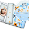 Bedding Set 4Pc Fit Kids Junior Bed 150X120 Owls Moon Blue