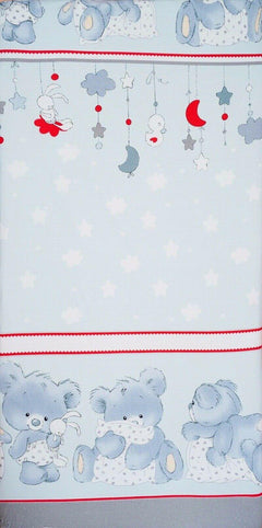 Baby Fitted Cot Sheet Printed Design 100% Cotton Mattress 120X60 cm Cuddle Bear Grey - MyHappy Baby