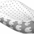 Baby Soft Cocoon Double-sided Bed Elephants Grey/Small Stars