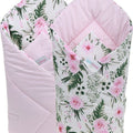 Baby Swaddle Wrap Newborn Bedding Blanket 100% Cotton Sleeping Bag Dots Pink/ Garden Flowers