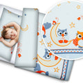 Bedding Set 4Pc Fit Kids Junior Bed 150X120 Owls Moon Grey