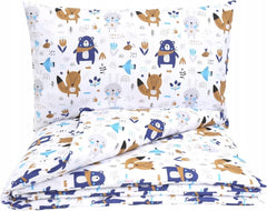 Baby Bedding 2pc 120x90cm Pillowcase Duvet Cover BOHO Animals Navy - MyHappy Baby