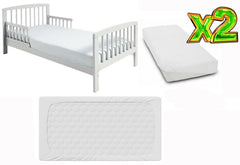2-pack soft fitted sheet jersey stretchy cotton fit Junior bed 160/80cm White - MyHappy Baby