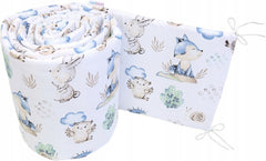 Padded Baby Bumper To Fit Cot 120x60cm All Around 100% Cotton 360cm Bumper Wolf in The Forest - MyHappy Baby
