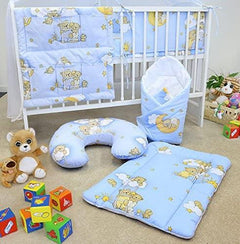 Baby bedding set Cotton Nursery 14pc 135x100 Ladder blue - MyHappy Baby
