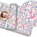 Baby 4Pc Bedding Set Pillow Duvet Quilt Fit Cotbed 140X70cm Pink Fox
