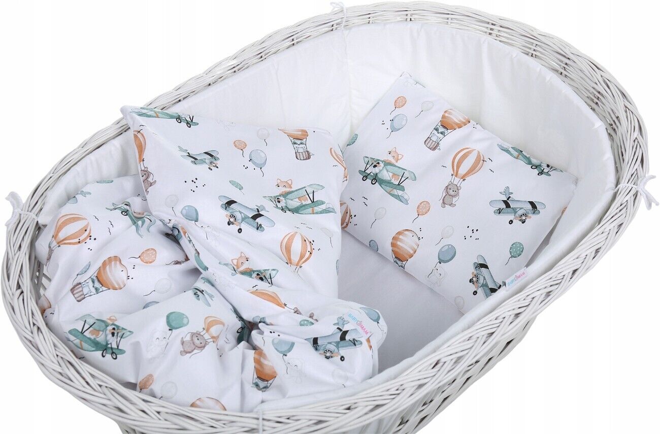 Baby Bedding Set 5pc fit Crib 70x80 Bumper 260cm Cotton 100% Dreamy Flight