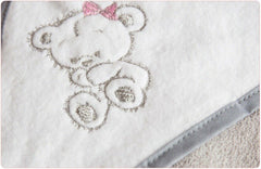 Baby Bath Hooded Towel Kids Toddler Nursery 100x100cm soft Girl Grey - MyHappy Baby