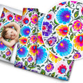 Bedding Set 4Pc Fit Kids Junior Bed 150X120 Flowers On White