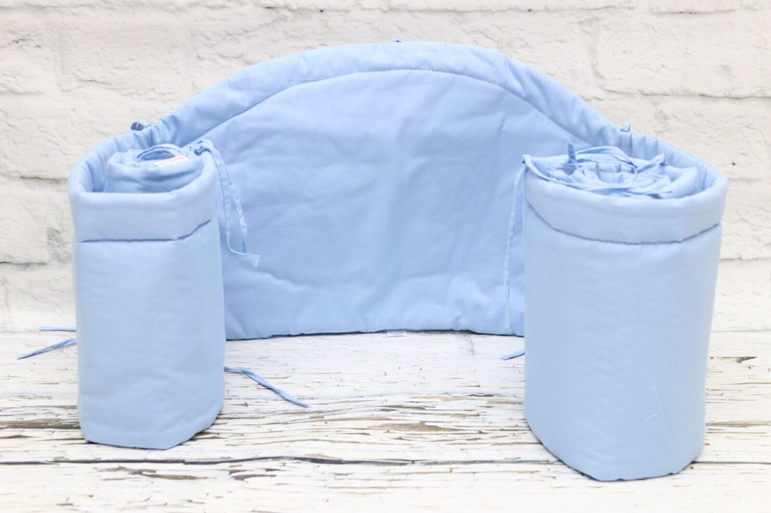 Padded Cot Bumper To fit Baby cot 120x60cm All-round 100% Cotton 360cm Blue