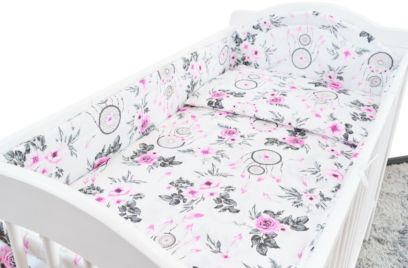 Padded Bumper all-round to Fit Baby Cot all-round Cotton 360cm Dream Catcher