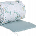 Padded Cot Bumper 180x30cm 100% Cotton Sea life/ Sage