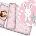 2pc Baby Bedding Set Duvet Cover pillowcase cotton 120x90cm Bunny Pink