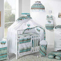 Canopy Holder Pole Bar + Drape Mosquito Net with Hearts COTBED/ COT Brown Stripes